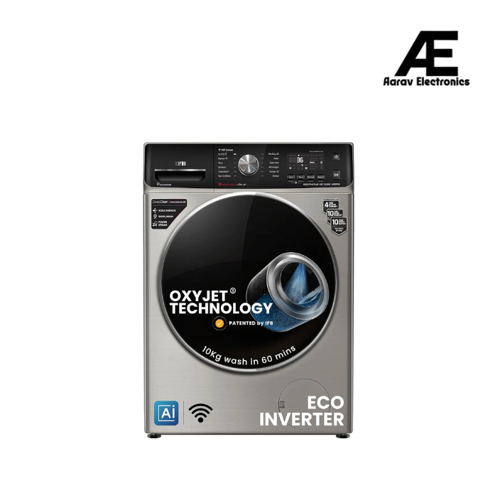 IFB 10Kg 5 Star with Deep Clean Oxyjet Technology, AI Powered, Fully Automatic Front Load Washing Machine (EXECUTIVE PLUS VSC 1014 SSL, Steam Refresh Program, Wi-Fi, Eco Inverter, SUS VCM, silver)