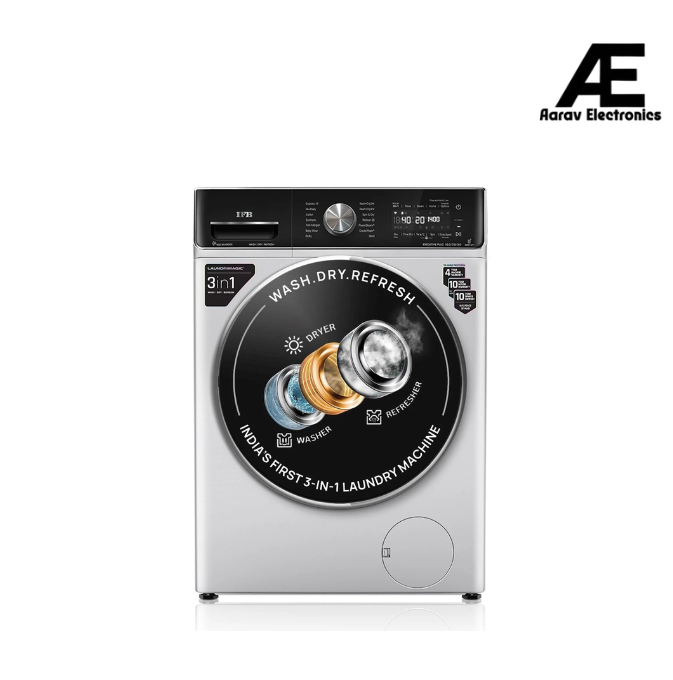 IFB 10 Kg/7 Kg/3 Kg 3-in-1, AI Powered, Fully Automatic Washer Dryer Refresher (IFB Laundrimagic®, EXECUTIVE PLUS ZXS 10/7/3, 9 Swirl Wash, Eco Inverter Technology, Rich Silver)