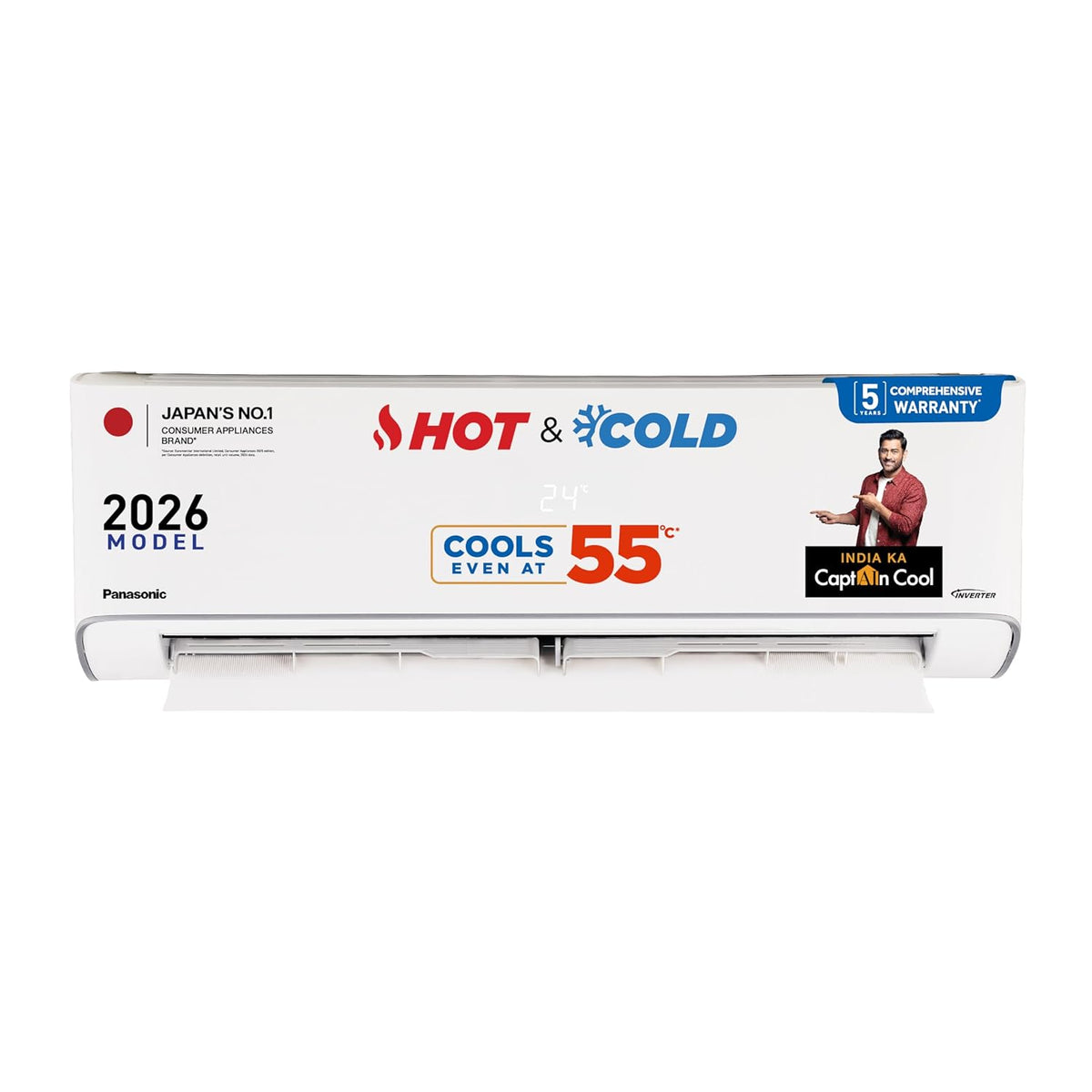 Panasonic 1.5 Ton 3 Star Hot & Cold Inverter Split AC (Crystal Clean, -10~55°C Oper., Copper Condenser, 8in1 Convertible, Higher Airflow, 2-Way, PM0.1 Filter, CS/CU-EZ18CKYF,White, New BEE rated