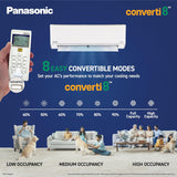 Panasonic 1.5 Ton 3 Star Hot & Cold Inverter Split AC (Crystal Clean, -10~55°C Oper., Copper Condenser, 8in1 Convertible, Higher Airflow, 2-Way, PM0.1 Filter, CS/CU-EZ18CKYF,White, New BEE rated