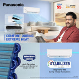 Panasonic 1.5 Ton 3 Star Hot & Cold Inverter Split AC (Crystal Clean, -10~55°C Oper., Copper Condenser, 8in1 Convertible, Higher Airflow, 2-Way, PM0.1 Filter, CS/CU-EZ18CKYF,White, New BEE rated