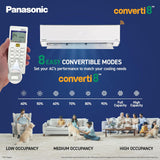 Panasonic 1.5 Ton 3 Star Hot & Cold Wi-Fi Inverter Smart Split AC (Matter/MirAIe, AI, -10~55°C Oper., Copper Condenser, 8in1 Convertible, 4-Way, PM 0.1 Filter, CS/CU-EZ18CKYXFM,White, New BEE rated)