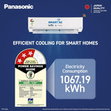 Panasonic 2.0 Ton 3 Star Hot & Cold Wi-Fi Inverter Smart Split AC (Matter/MirAIe, AI, -10~55°C Oper., Copper Condenser, 8in1 Convertible, 4-Way, PM 0.1 Filter, CS/CU-EZ24CKYFM,White, New BEE rated)