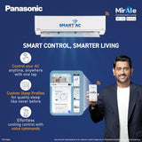 Panasonic 2.0 Ton 3 Star Hot & Cold Wi-Fi Inverter Smart Split AC (Matter/MirAIe, AI, -10~55°C Oper., Copper Condenser, 8in1 Convertible, 4-Way, PM 0.1 Filter, CS/CU-EZ24CKYFM,White, New BEE rated)