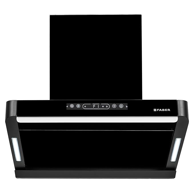 Faber Pinnacle 60cm 1500m³/hr Autoclean Chimney|Digital Display|Filterless|Slant Body|T-Shape Panel|Touch+Gesture|12Yr on Motor,5Yr Comprehensive Warranty by Faber|Hood Pinnacle FL HC BK 60,Matt Black