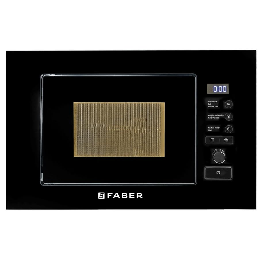 Faber Built In Microwave Faber FBIMWO 20L SG BK | 10 Auto Cook Functions | Grill | Defrost