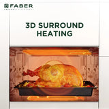 Faber 34 L Built-in Microwave Oven with Grill & Convection, 10 Auto Cook Menus & Touch Control - MICROWAVE FBIMWO 34 CGS BK