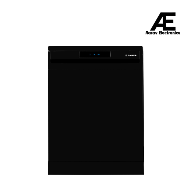 Faber 14 Place Settings Freestanding Dishwasher with 6 Washing Programs, Half Load, Electronic Push Button Control, Digital Display & Natural Drying, Black – FFSD 6PR 14S BK Digital