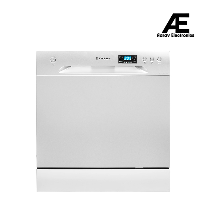 Faber 8 Place Settings Countertop Dishwasher with 6 Washing Programs, Half Load, Power Memory, LED Display, Natural Drying & 1–24 Hours Delay, Inox – FFSD 6PR 8S Ace Inox