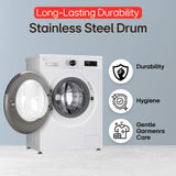 LG Smart Choice, 7 Kg, 5 Star, Steam, Inverter Direct Drive Technology, 6 Motion DD, Fully-Automatic Front Load Washing Machine (FHB1207Z2W, Remove Allergens &amp; Stain, In-Built Heater, Essence White)