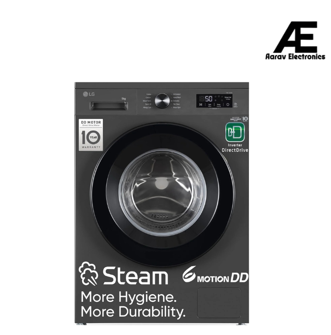 LG 9 Kg, 5 Star, Direct Drive Technology, Steam Wash, 6 Motion DD, Fully-Automatic Front Load Washing Machine (FHB1209Z2M, Allergy Care, In-Built Heater, Touch Panel, Middle Black)