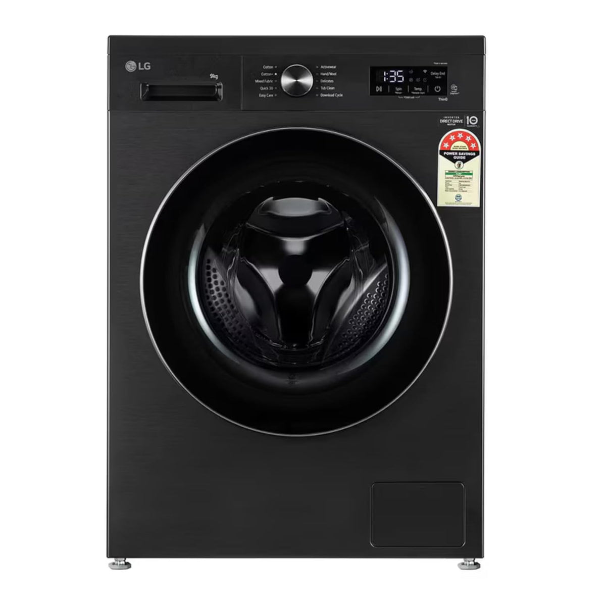 LG 9 Kg 5 Star Inverter Direct Drive Fully Automatic Front Load Washing Machine (FHB1209Z4B, Platinum Black,