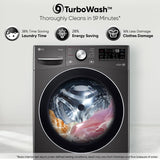 LG 15 Kg (Wash) / 8 Kg (Dry) Ai Direct Drive with Wi-Fi Fully Automatic Front-Loading Washer Dryer (FHD1508STB, With Steam Remove Allergen &amp; TurboWash, Black VCM)