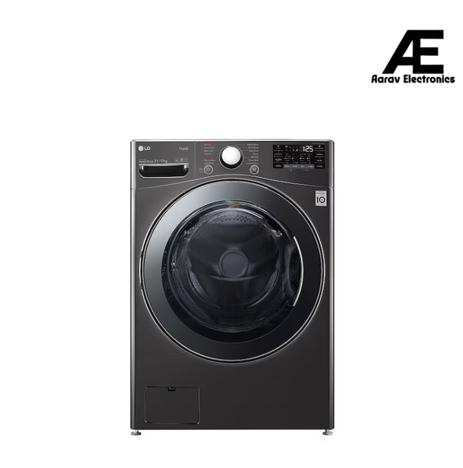 LG 21 Kg Wash / 12 Kg Dry AI Direct Drive Wi-Fi Fully Automatic Front Load Washer Dryer with Inbuilt Heater, Black VCM (FHD2112STB)