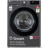 LG 8 Kg, 5 Star, AI Direct Drive Technology, Steam &amp; 6 Motion DD Fully-Automatic Front Load Washing Machine (FHP1208Z3M, Intelligent &amp; Convenient Fabric Care, Allergy Care, Middle Black)