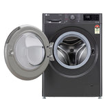LG 8 Kg 5 Star Inverter Wi-Fi Fully-Automatic Front Loading Washing Machine with Inbuilt heater (FHP1208Z5M, Middle Black, AI DD Technology &amp; Steam for Hygiene)