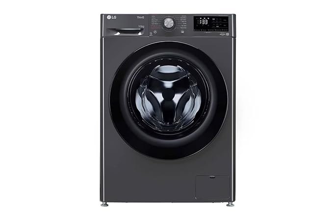 LG 10 Kg 5 Star Inverter Wi-Fi Fully-Automatic Front Loading Washing Machine with Inbuilt heater (FHP1410Z5M, Middle Black with Chrome Door, AI DD Technology &amp; Steam)