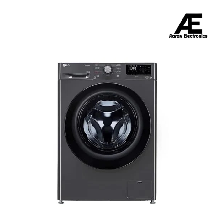 LG 10 Kg 5 Star Inverter Wi-Fi Fully-Automatic Front Loading Washing Machine with Inbuilt heater (FHP1410Z5M, Middle Black with Chrome Door, AI DD Technology &amp; Steam)