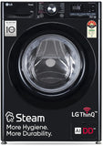 LG 12 Kg, 5 Star, AI Direct Drive Technology, Wi-Fi, Steam Fully Automatic Front-Loading Washing Machine (FHP1412Z3O, Intelligent &amp; Convenient Fabric Care, Allergy Care, In-Built Heater, Onyx Black)