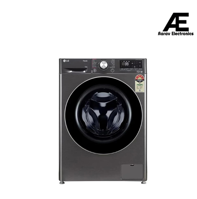 LG 12 Kg 5 Star AI Direct Drive™ Fully Automatic Front Load Washing Machine (FHP1412Z9B, Platinum Black, TurboWash 360, Steam, Wi-Fi,)Platinum Black