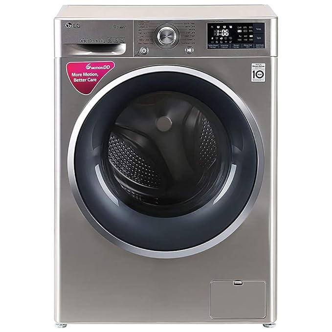 LG 7 kg Inverter Wi-Fi Enabled with STS-VCM &amp; TurboWash Fully Automatic Front Load Washing Machine with In-built Heater Grey  (FHT1207SWS)