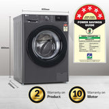LG 9 Kg 5 Star Inverter Wi-Fi Fully-Automatic Front Loading Washing Machine with Inbuilt heater (FHV1409Z2M, Middle Black, AI DD Technology &amp; Steam for Hygiene)