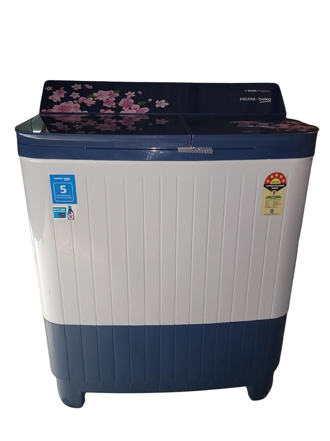 Voltas Beko 8 Kg 5 Star Semi Automatic Top Load Washing Machine (WTT80DBLG/BLSSWH5GLDE) Blue