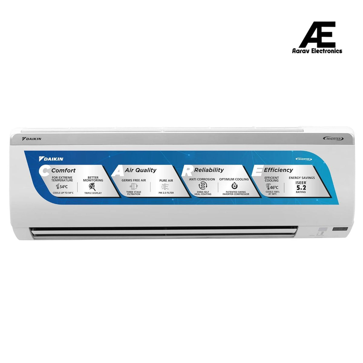 Daikin 1.5 Ton 3 Star Inverter Split AC (Copper, PM 2.5 Filter, FTKC50UV, White)