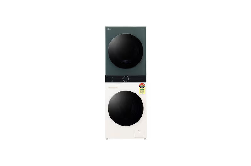 LG 13/10kg WashTower™ Smart Washer Dryer in Beige and Green Color,5 Star(Washer) FWT1310BG