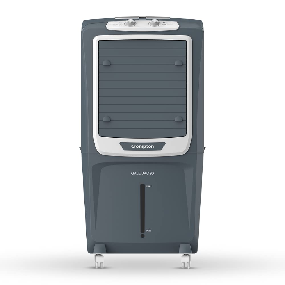 Crompton Gale 90 Litres Desert Air Cooler for home | Large &amp; Easy Clean Ice Chamber | 4-Way Air Deflection | Density Honeycomb Pads | Everlast Pump