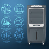 Crompton Gale 90 Litres Desert Air Cooler for home | Large &amp; Easy Clean Ice Chamber | 4-Way Air Deflection | Density Honeycomb Pads | Everlast Pump