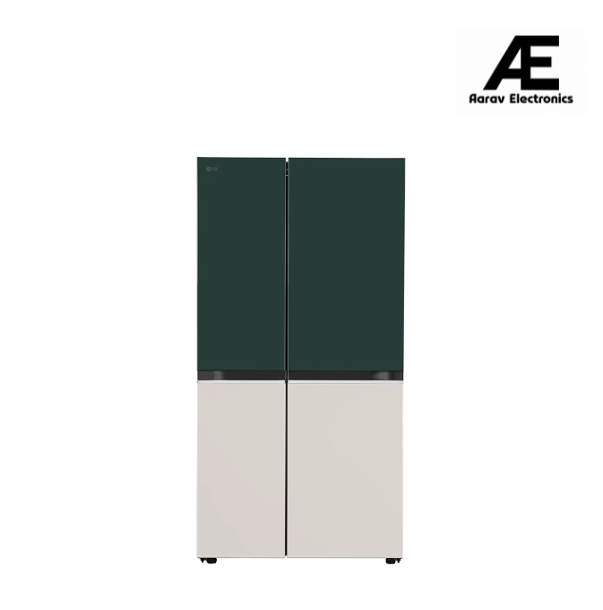 LG 650 L, 3 Star, Frost Free, Double Door, Door Cooling+, Hygiene Fresh+, Smart Inverter Compressor, Wi-Fi Convertible, Side by Side Refrigerator with AI ThinQ (GL-B257EET3, Emerald Tango)