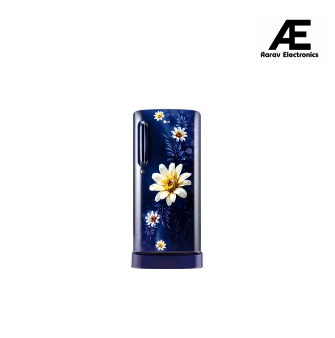 LG 185 L 5 Star Inverter Direct-Cool Single Door Refrigerator (GL-D201ABHU, Blue Euphoria, Base stand with drawer)