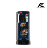 LG 185 L, 5 Star, Direct-Cool, Smart Inverter Compressor, Single Door Refrigerator with Fast Ice Making (GL-D201AEFU, Ebony Florance, Runs on Home Inverter, Moist 'N' Fresh &amp; Base stand with drawer)