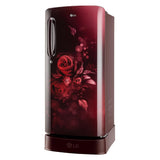 LG 185 L 5 Star Inverter Direct-Cool Single Door Refrigerator (GL-D201AESU, Scarlet Euphoria, Base stand with drawer)