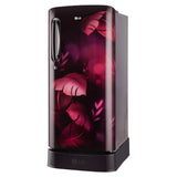 LG 185 L, 5 Star, Smart Inverter, Direct Cool Single Door Refrigerator (GL-D201APIU, Purple ILAN, Moist N Fresh, Auto Smart Connect &amp; Base Stand Drawer)
