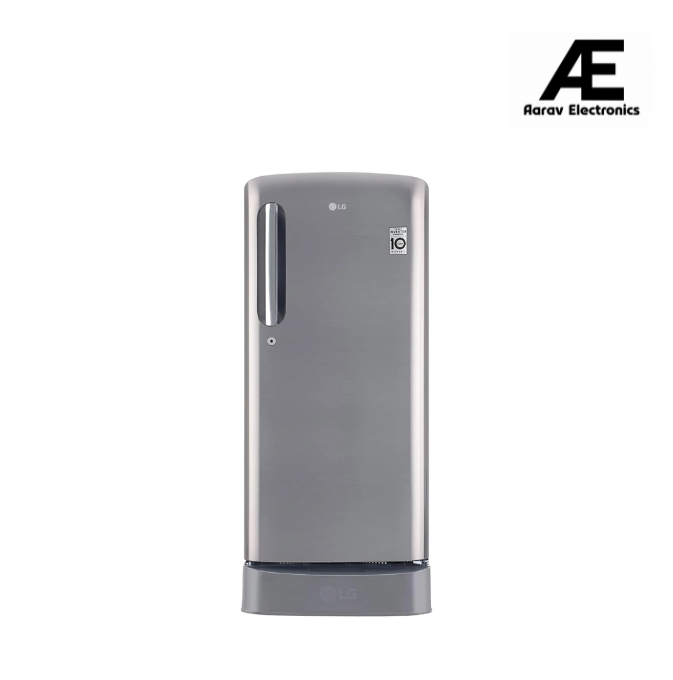 LG 190L 3 Star Direct-Cool Single Door Refrigerator (GL-D201APZD, Shiny Steel, Base stand with Drawer)