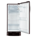 LG 201 Series 185 Litres 5 Star Direct Cool Single Door Refrigerator with Auto Smart Connect (GL-D201ASBU, Scarlet Bloom)