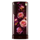 LG 201 Series 185 Litres 5 Star Direct Cool Single Door Refrigerator with Auto Smart Connect (GL-D201ASBU, Scarlet Bloom)