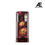 LG 185 L, 5 Star, Direct-Cool, Smart Inverter Compressor, Single Door Refrigerator with Fast Ice Making (GL-D201ASFU, Scarlet Florance, Runs on Home Inverter, Moist 'N' Fresh &amp; Base stand with drawer)