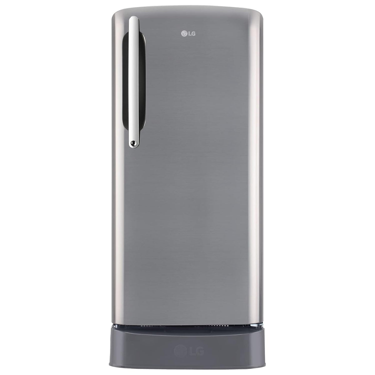 LG 201 L 3 Star Inverter Direct-Cool Single Door Refrigerator Appliance (GL-D211HPZD, Shiny Steel, Base stand with drawer &amp; Smart connect
