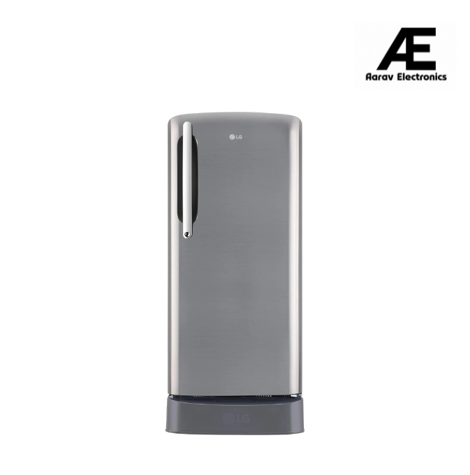 LG 201 L 3 Star Inverter Direct-Cool Single Door Refrigerator Appliance (GL-D211HPZD, Shiny Steel, Base stand with drawer &amp; Smart connect