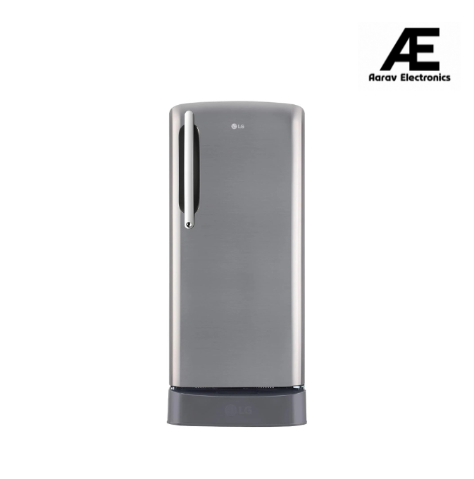 LG 201 L 5 Star Inverter Direct-Cool Single Door Refrigerator Appliance (GL-D211HPZZ, Shiny Steel, Base stand with drawer &amp; Smart connect, Gross Volume- 204 L)