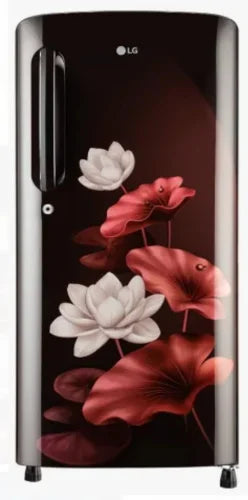LG 201 L 5 Star Inverter Direct-Cool Single Door Refrigerator Appliance (GL-D211HSLZ, Scarlet Lotus, Base stand with drawer, Gross Volume- 204 L)