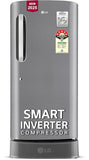 LG 210 L, 5 Star, Smart Inverter Compressor, Direct Cool Single Door Refrigerator (GL-D231APZU, Shiny Steel, Base stand with drawer &amp; Moist 'N' Fresh)