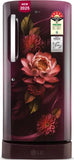 LG 210 L Direct Cool Single Door 5 Star Refrigerator with Base Drawer with Smart Inverter Compressor, Moist ‘N’ Fresh, Fast Ice Making (Red WaterLily, GL-D231ARWU)