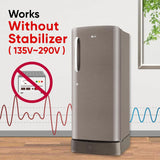 LG 224 L, 3 Star, Direct Cool Single Door Refrigerator (GL-D241AFSD, Fawn Steel, Base stand with drawer &amp; Fast Ice Making)