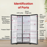 LG 630 L, 3 Star, Frost-Free, Double Door, Door Cooling+, Hygiene Fresh+, Smart Inverter, Wi-Fi Convertible Side By Side Refrigerator with AI ThinQ (GL-L257CMC3, Matt Black, Ice &amp; Water Dispenser)