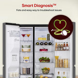 LG 630 L, 3 Star, Frost-Free, Double Door, Door Cooling+, Hygiene Fresh+, Smart Inverter, Wi-Fi Convertible Side By Side Refrigerator with AI ThinQ (GL-L257CMC3, Matt Black, Ice &amp; Water Dispenser)