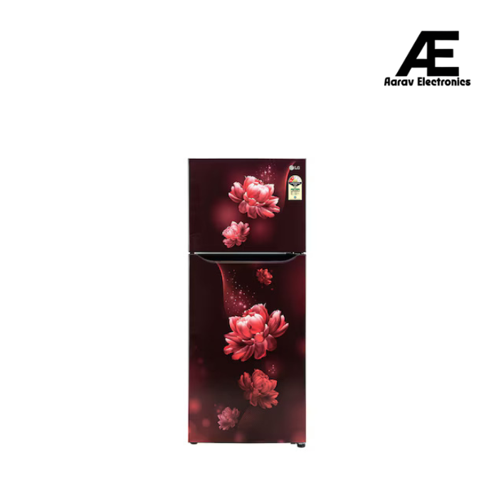 LG 242L 2 Star Frost-Free Double Door Convertible Refrigerator with Smart Inverter Compressor, Multi Air Flow & MOIST ‘N’ FRESH, Scarlet Charm (GL-N292BSCY)